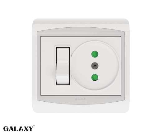 Interrupteur VA et VIENT + Prise de Courant 2P GALAXY LAP
