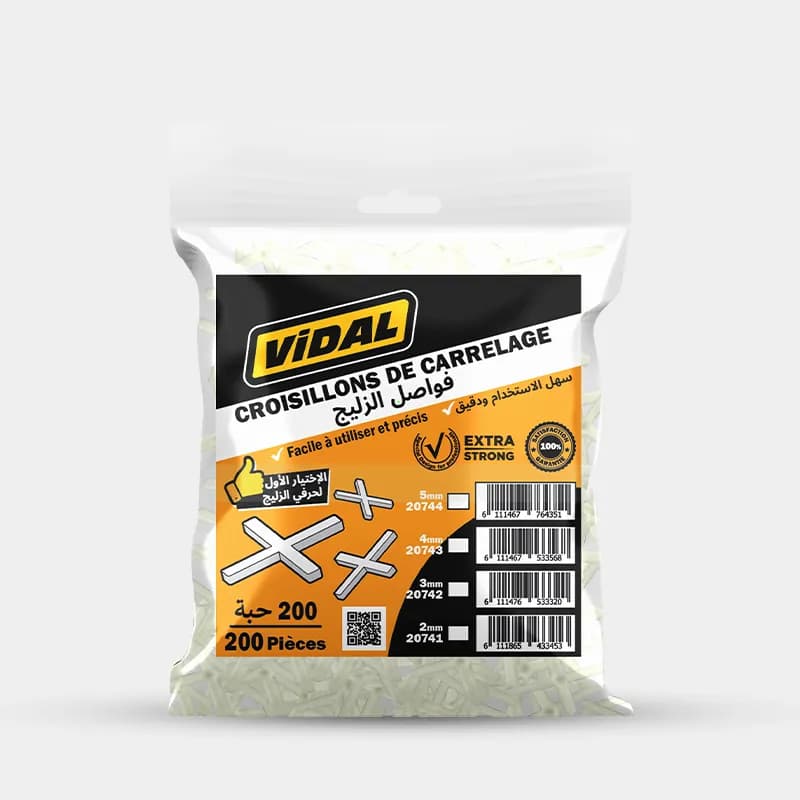 Croisillons pour Carrelage 4 mm (200 Pièces) VIDAL