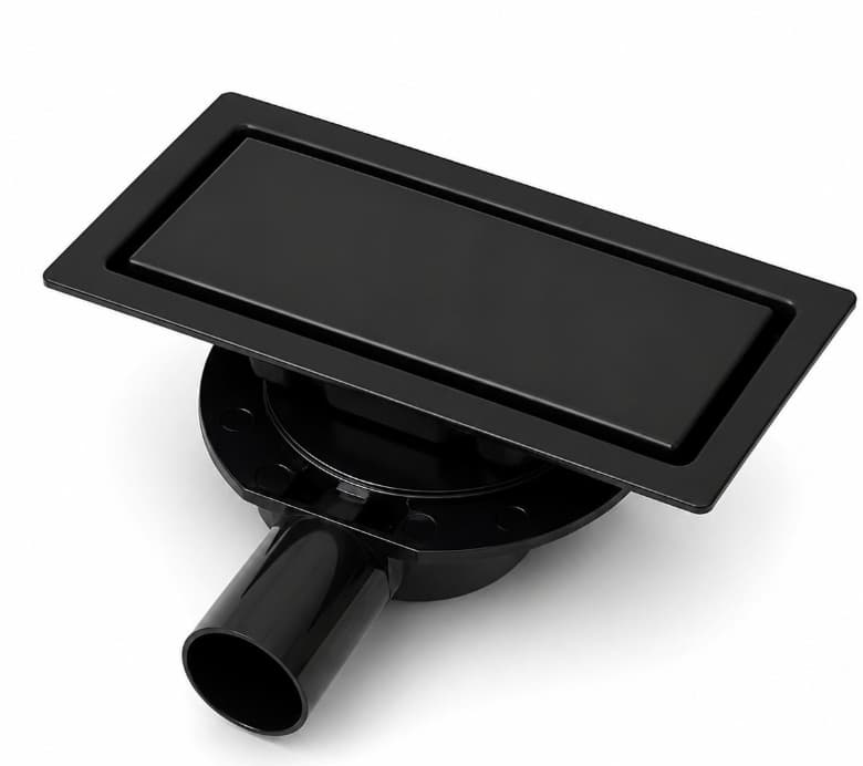 Caniveau de Douche 20 × 9 cm Noir - RINOVA