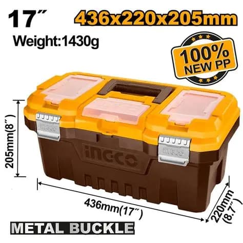 Boîte à Outils PVC Charnières Métal 17" - INGCO
