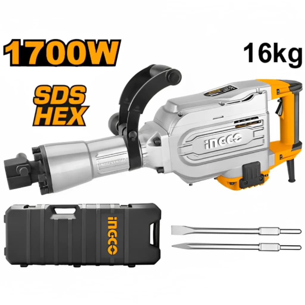 Marteau Piqueur 16 kg 1700 W + 2 Burins - INGCO