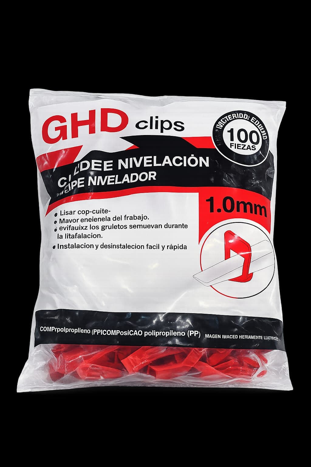 مشابك تسوية البلاط 1 مم – 100 قطعة GHD