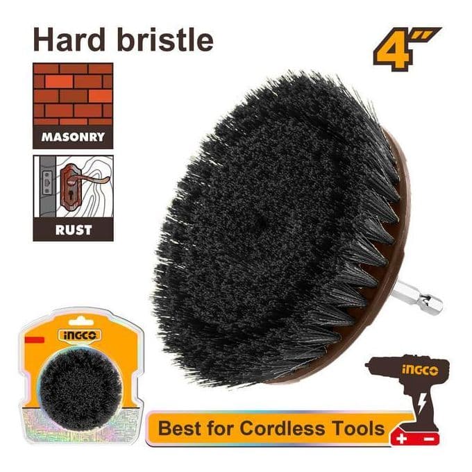Brosse de Nettoyage 4" pour Visseuse à Poils Durs - INGCO