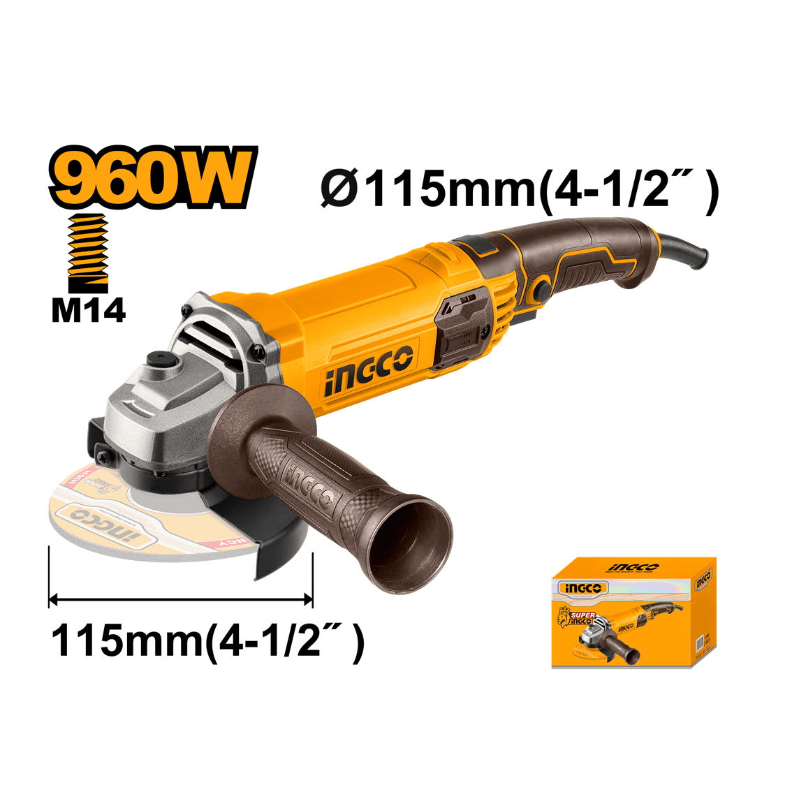 Meuleuse 115 mm 960 W - INGCO