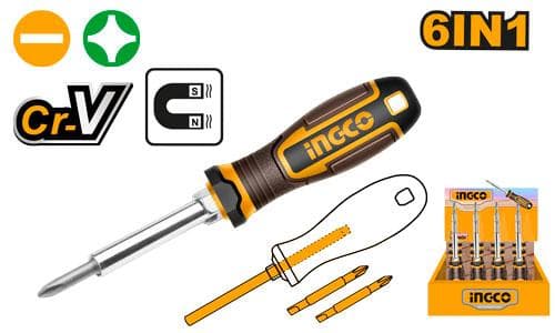طقم مفكات 6 من 1 - INGCO