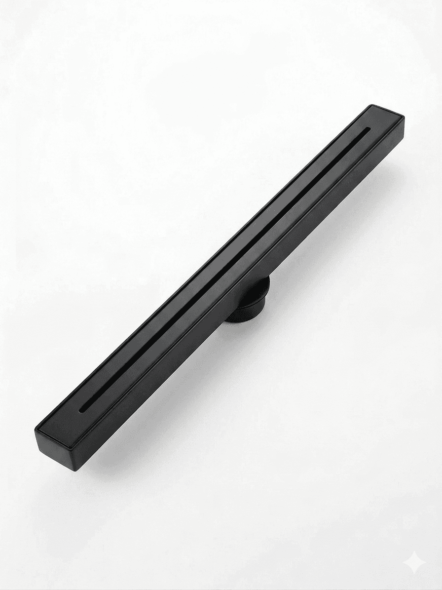 Caniveau de Douche à Grille 30 × 3 cm Noir