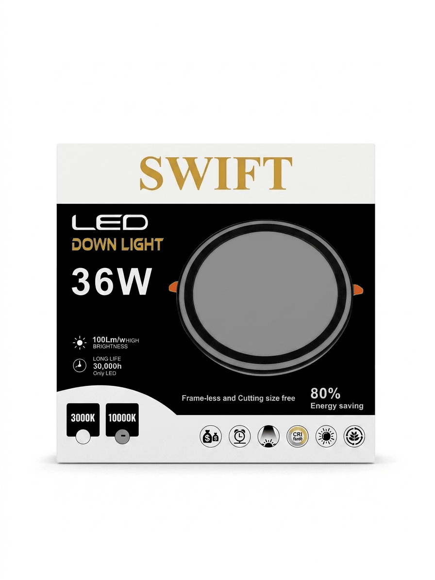 لوح LED 36 W أسود سطحي - SWIFT