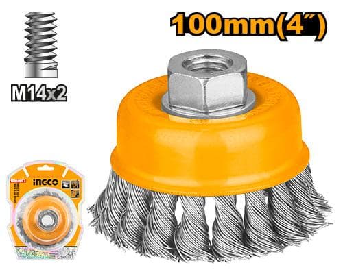 Brosse Métallique Torsadée 100 mm - INGCO
