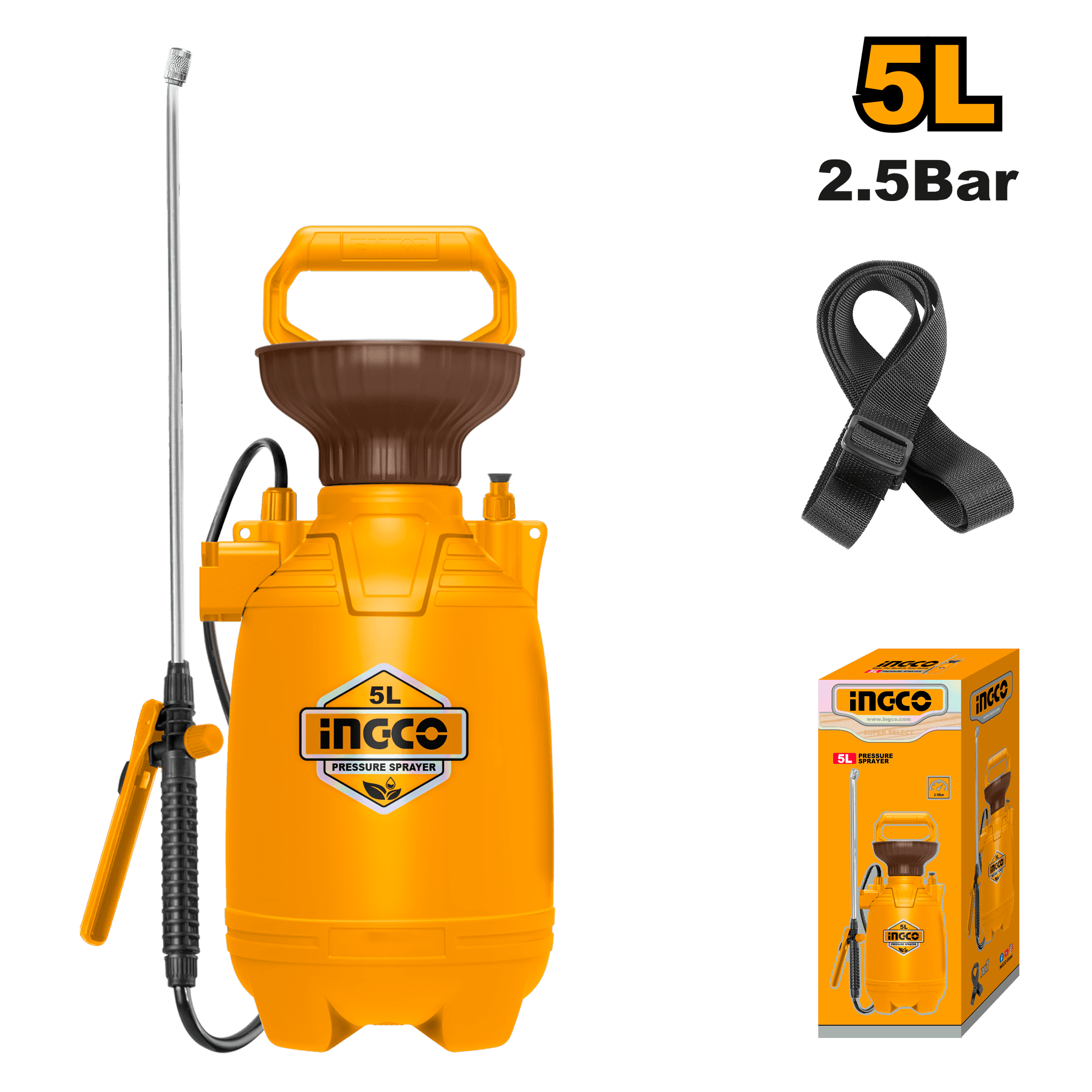 Pulvérisateur à Pression 5 L 2,5 BAR - INGCO