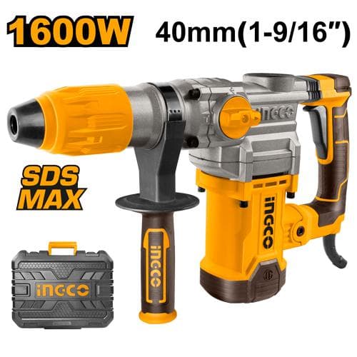 Marteau Perforateur SDS Max 1600 W 40 mm + 2 Forets 2 Burins - INGCO