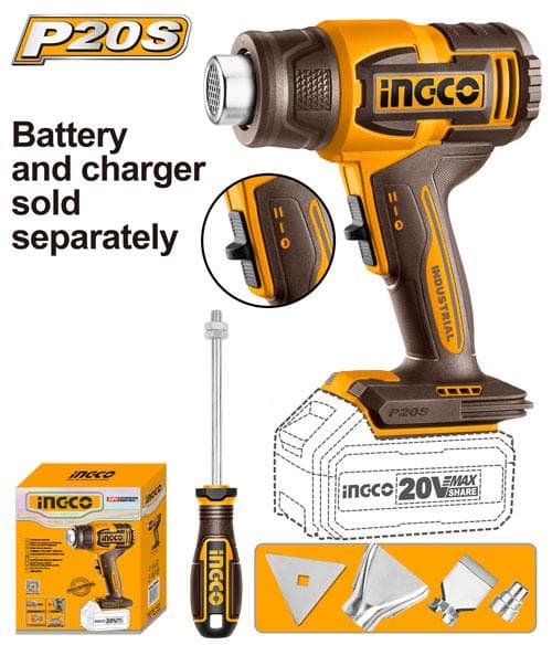 Décapeur Thermique 20 V 300 - 550°C sans Batterie sans Chargeur - INGCO