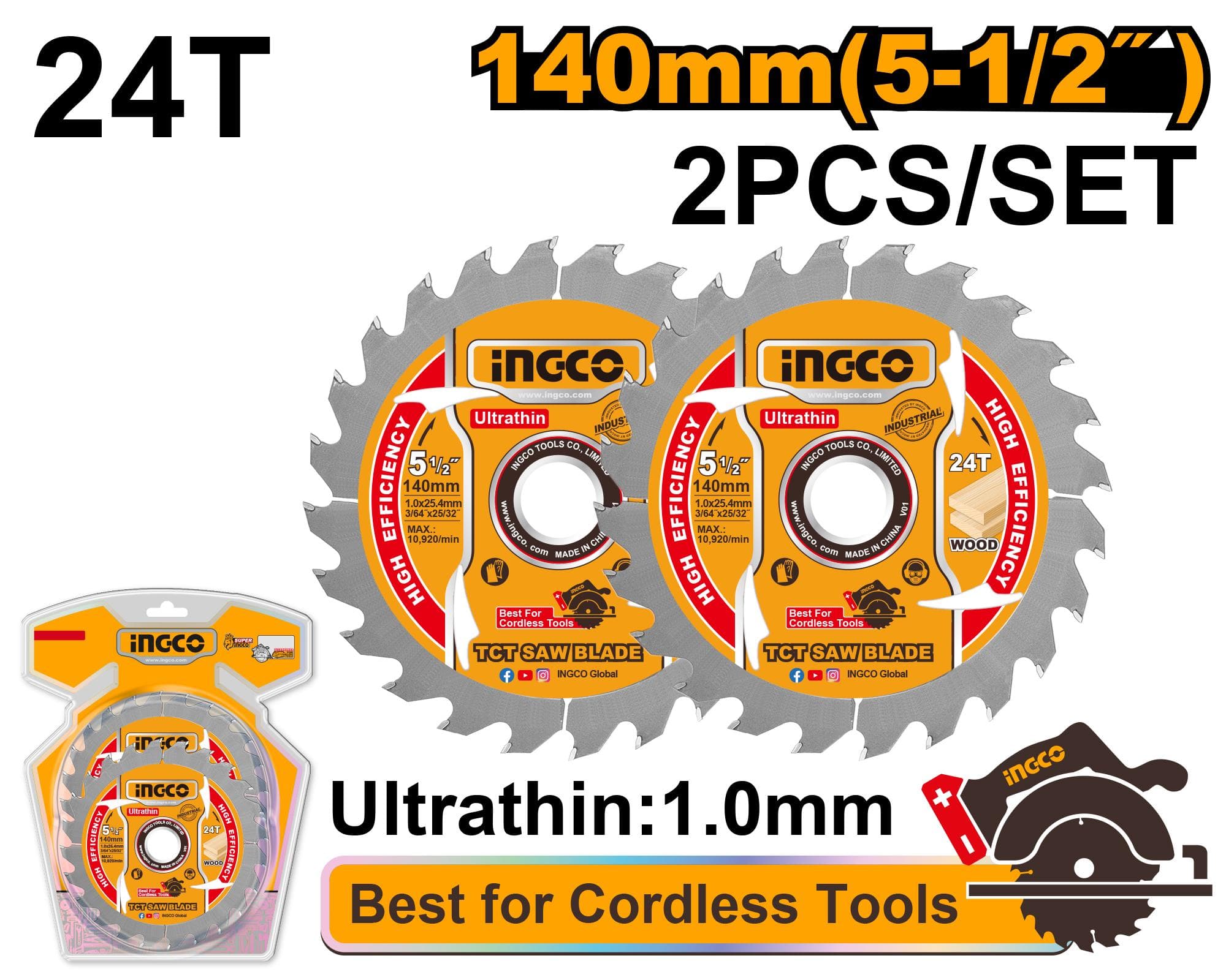 INGCO 140 mm Disque Bois
