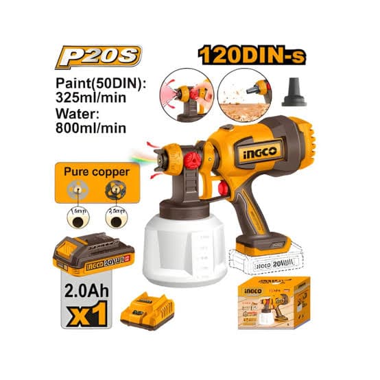 INGCO PESTOLE PRISION 20 V pistolet Peinture Batterie