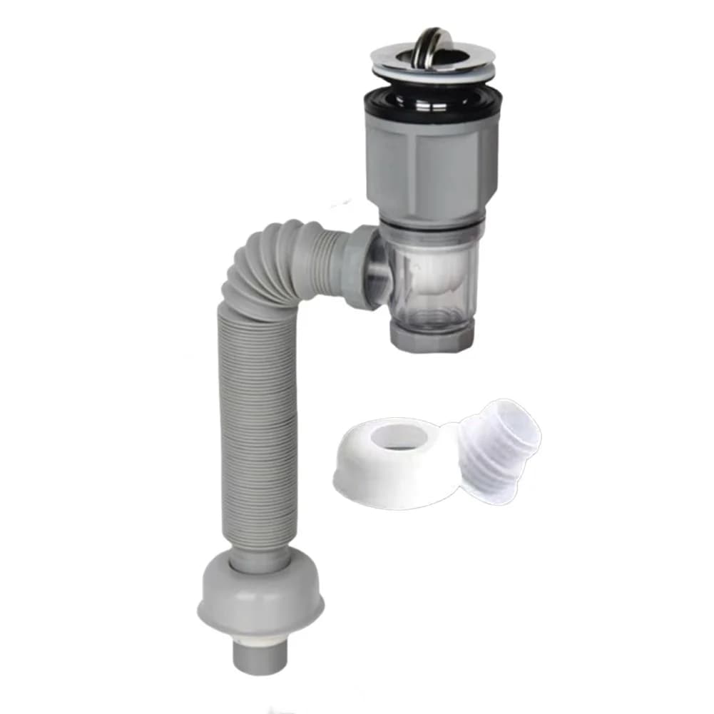 222 - 4 Gris Siphon Lavabo Complet