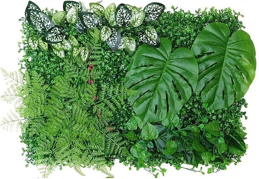 plaque decor gazo vert avec plant 60x30 cm