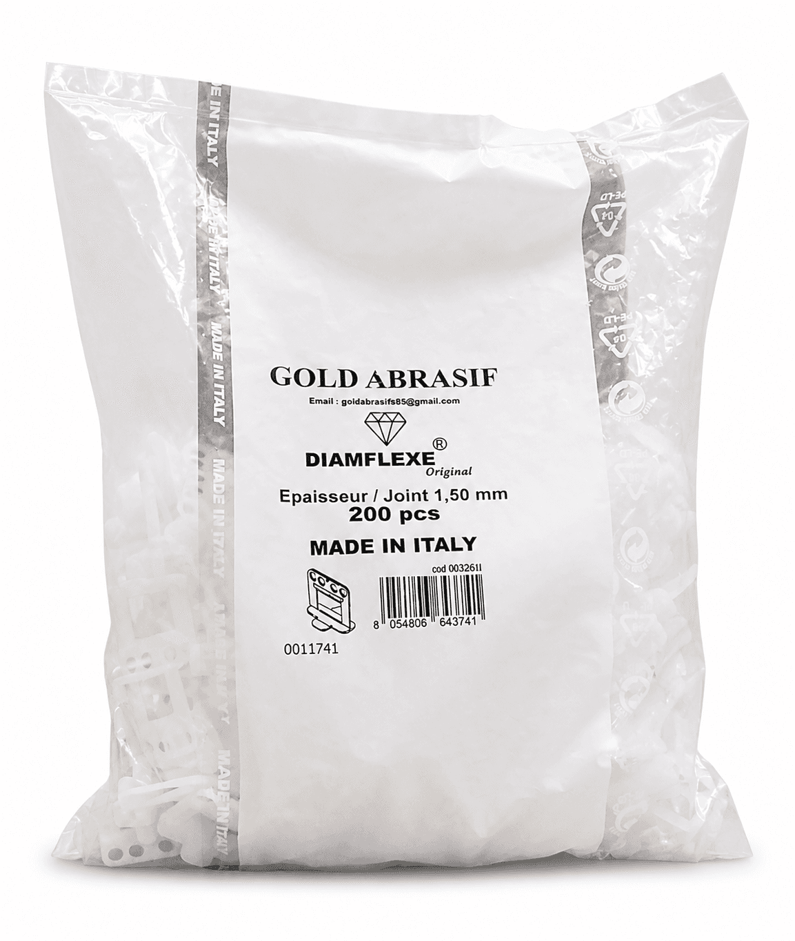 مشابك تسوية البلاط 1,5 مم 200 قطع - GOLD صنفرة